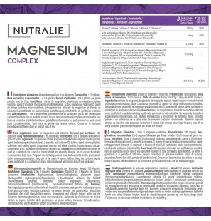 NUTRALIE MAGNESIUM COMPLEX BISGLYCINATE CITRATE VITAMINE B5 B6 C B120 CAPSULES