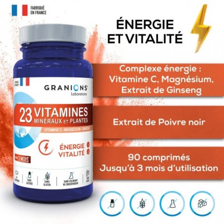 GRANIONS 23 Vitamines Minéraux et Plantes 90 comprimés