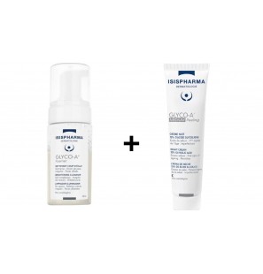 ISISPHARMA PACK GLYCO-A FOAMER NETTOYANT COUP D'ECLAT 100ML + DUO GLYCO A MEDIUM PEELING CREME NUIT 12% ACIDE GLYCOLIQUE 30ML*2