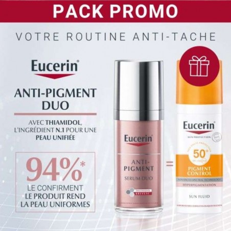 EUCERIN PACK ANTI-PIGMENT sérum Duo + Eucerin Sun Pigment Control Offert