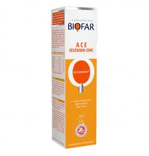 BIOFAR Ace Sélénium-Zinc - Complexe Anti-Oxydant | 20 comprimés effervescents