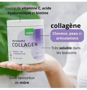 PURASANA FEEL BEAUTIFUL COLLAGEN VITAMINE C B8 ACIDE HYALURONIQUE 240G