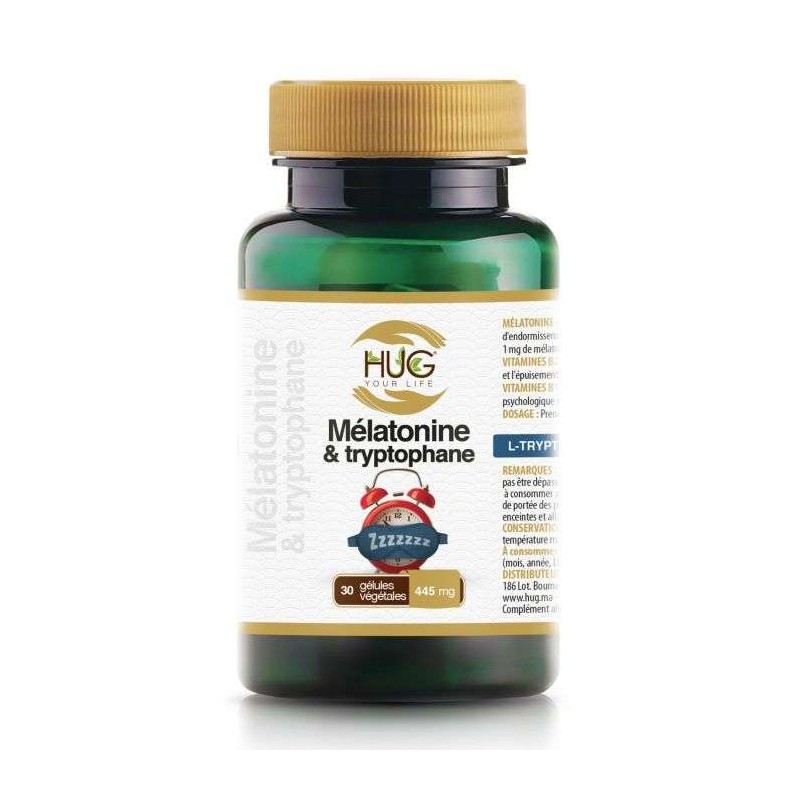 HUG Mélatonine & Tryptophane | 30 gélules HUG Mélatonine & Tryptophane | 30 gélules