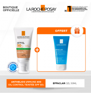 La Roche-Posay Offre Anthelios UVMune 400 Oil Control Gel Crème Solaire Teintée| Peaux Normales À Mixtes | 50ml