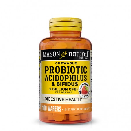 MASON NATURAL PROBIOTIC ACIDOPHILUS WITH BIFIDUS 1 BILLION CFU B100 CHEWABLE WAFFERS