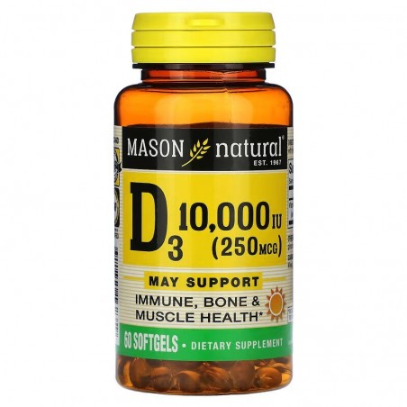 MASON NATURAL VITAMIN D3 250MG B60 CAPSULES