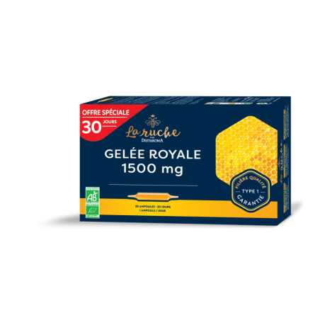DIETAROMA LA RUCHE gelée royale 1500mg BIO | 30 ampoules