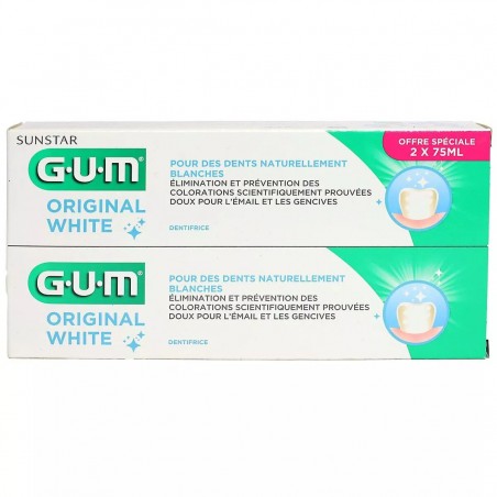GUM DENTIFRICE ORIGINAL WHITE LOT DE 2 REF 1745