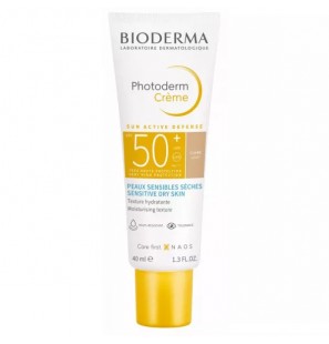 BIODERMA PHOTODERM CREME CLAIRE SUN ACTIVE DEFENSE PEAUX SENSIBLES SECHES SPF50+ 40ML