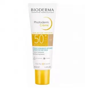 BIODERMA PHOTODERM CREME CLAIRE SUN ACTIVE DEFENSE PEAUX SENSIBLES SECHES SPF50+ 40ML