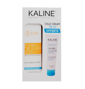 KALINE K-SUN ECRAN SOLAIRE INVISIBLE PEAUX NORMALES A SECHES SPF50+ 50ML + COLD CREAM 50ML