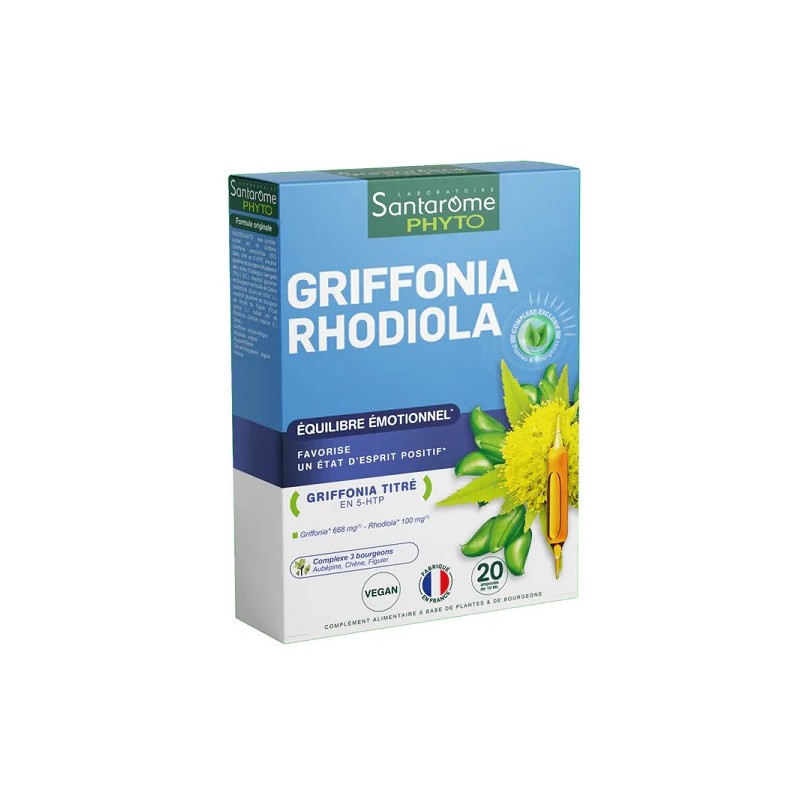 SANTAROME GRIFFONIA RHODIOLA B20 AMPOULES