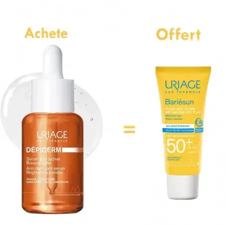 URIAGE PACK DEPIDERM SERUM ANTI-TACHES 30ML + BARIESUN FLUIDE ANTI-TACHE SPF50+ 40ML