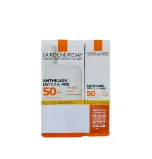 LA ROCHE POSAY PACK ANTHELIOS UVMUNE 400 SPF50+ FLUIDE INVISIBLE 50ML + ANTHELIOS UVMUNE 400 SPF50+ FLUIDE INVISIBLE 15ML OFFERT