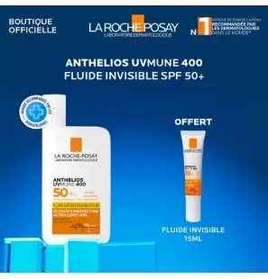 La Roche-Posay Offre Anthelios UVMune 400 Fluide Invisible Solaire SPF50+ 50ML + UVMune 400 Fluide Invisible 15ML OFFERT