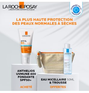 La Roche-Posay Offre Anthelios UVMune 400 Crème Solaire Invisible Normales À Sèches 50ml + Mela B3 10ML OFFERT