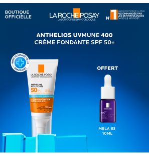 La Roche-Posay Offre Anthelios UVMune 400 Crème Solaire Invisible Normales À Sèches 50ml + Mela B3 10ML OFFERT