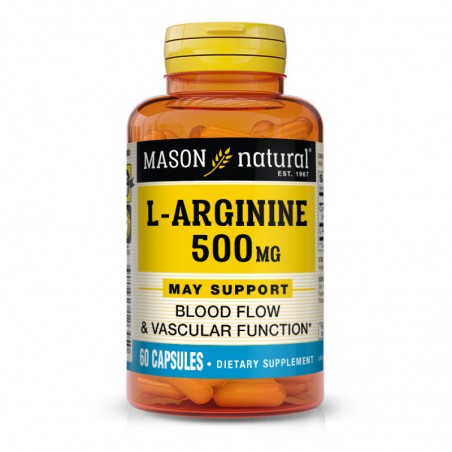MASON NATURAL L-ARGININE 500MG B60 CAPSULES