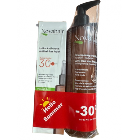 NOVAHAIR PACK SHAMPOOING ANTI-CHUTE 250ML + LOTION ANTI-CHUTE SPF30 125ML