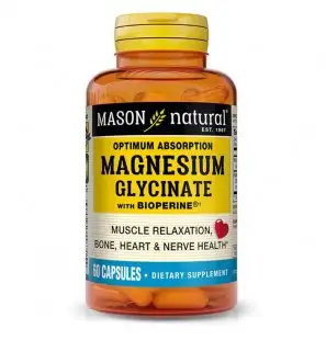 MASON NATURAL OPTIMUM ABSORPTION MAGNESIUM GLYCINATE WITHE BIOPERINE 60 CAPSULES