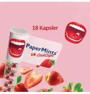 PAPERMINTS COOL CAPS STRAWBERRY FRAISE B18 GELULES
