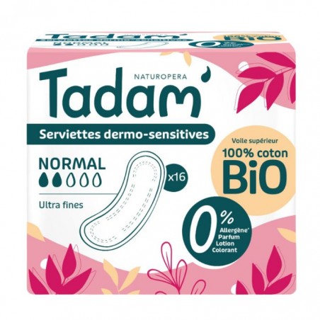 TADAM SERVIETTES DERMO SENSITIVE NORMAL B16