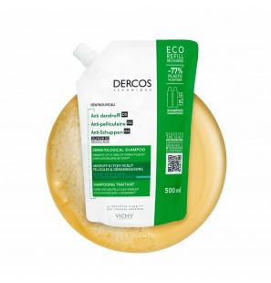 Vichy Dercos Eco-Recharge Shampoing Traitant Anti-Pelliculaire Cheveux Gras| 500 ml