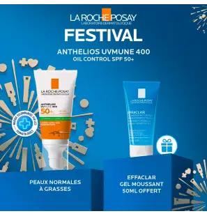 La Roche-Posay Offre Anthelios UVMune 400 Oil Control Gel Crème Solaire Invisible | Peaux Normales À Mixtes | 50ml