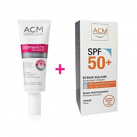 ACM DEPIWHITE ADVANCED CREME INTENSIVE ANTI-TACHE 40ML + ACM CREME SOLAIRE INVISIBLE SPF50+