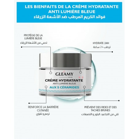 GLEAMY Crème Hydratante Anti Lumière Bleue 50ml
