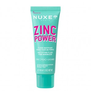 NUXE ZINC POWER FLUIDE MATIFIANT REDUCTEUR DE PORES ZINC PCA + LYCHEE 40ML