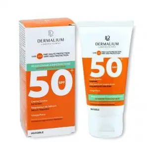 DERMALIUM CREME SOLAIRE INVISIBLE PEAUX GRASSE A IMPERFECTIONS SPF50+ 50ML