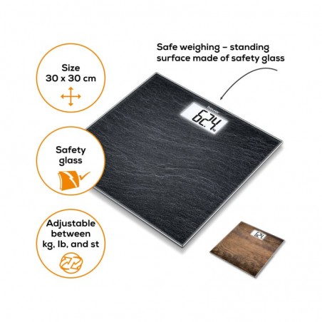 BEURER PESE PERSONNE EN VERRE SALTE NOIR REF GS203