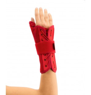ORTHOLAND ATTELLE STATIQUE POIGNET ET POUCE ROUGE REF ML-0111 RIGHT SMALL