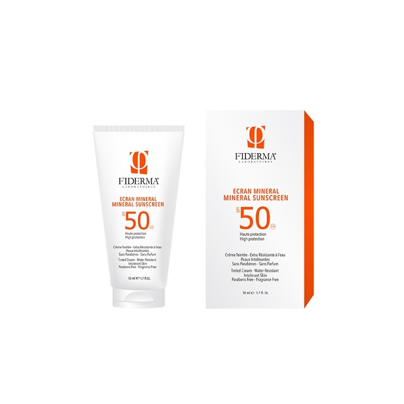 FIDERMA écran solaire minéral spf 50 teinté | 50 ml