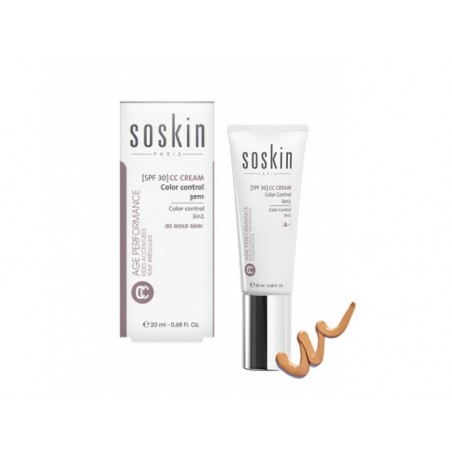 SOSKIN CC crème color control 3 en 1 Gold skin 02 spf 30+