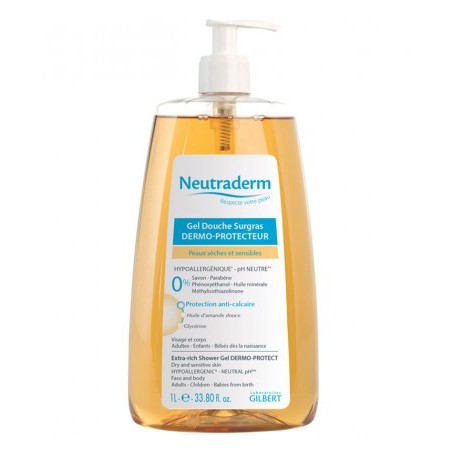 NEUTRADERM gel douche surgras dermteur o-protecpompe 1L