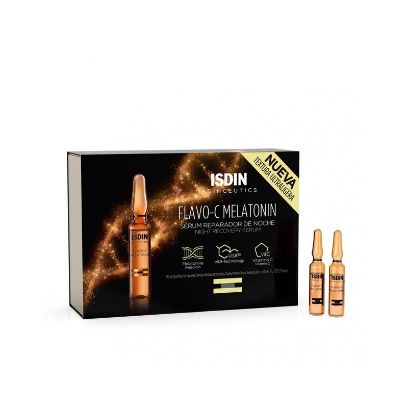 ISDIN FLAVO-C  Mélatonine sérum Nuit | 30 ampoules