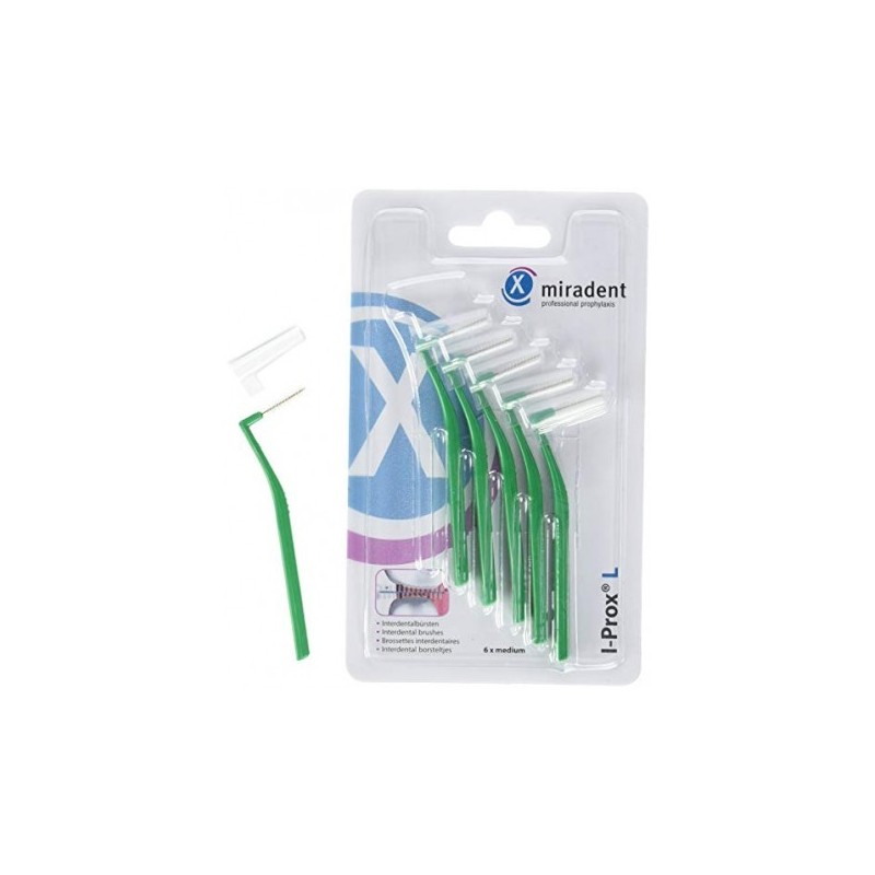 MIRADENT I PROX L 0.7MM VERT brossettes boite 6 MIRADENT I PROX L 0.7MM VERT brossettes boite 6