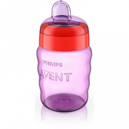 AVENT Tasse Mauve Sans Anses Rouge 12M+ Fille 260 ML