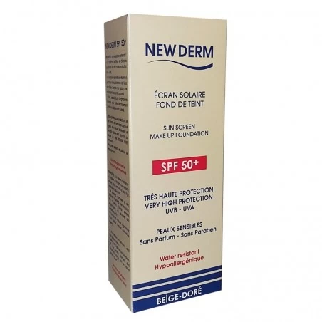 NEW DERM écran solaire teintée Beige Dorée spf 50+ | 50 ml