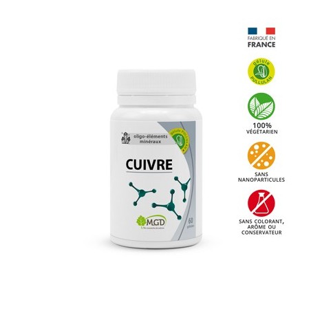 MGD cuivre 250 mg boite 60 gélules