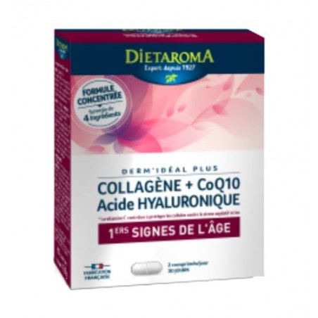 DIETAROMA DERM'IDEAL PLUS Collagène+ Coq10 Acide Hyaluronique | 60 comprimés