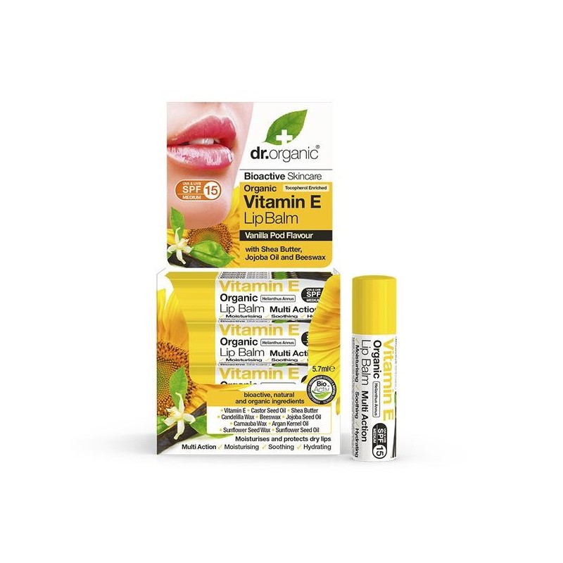 DR ORGANIC VITAMINE E baume à lèvres spf15 (5.7 ml)