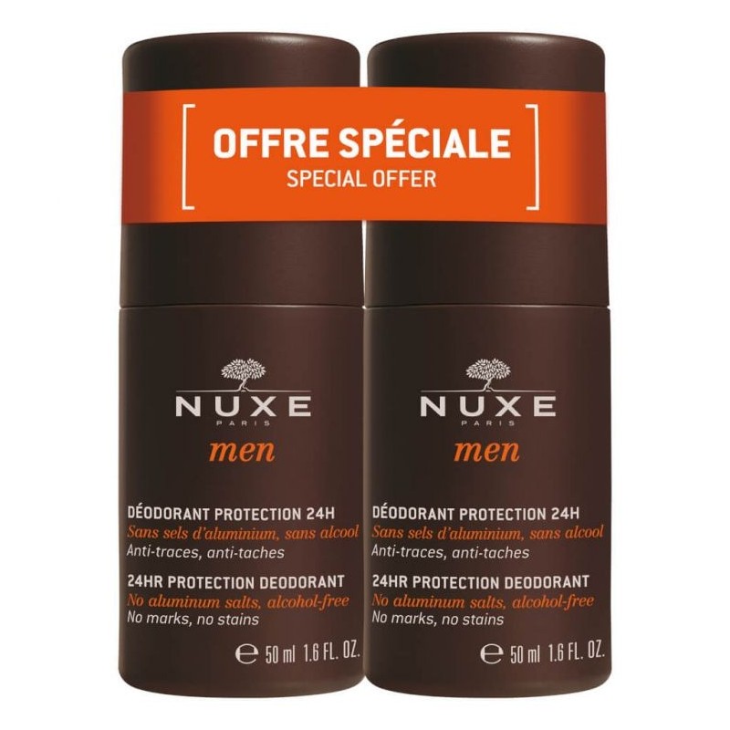 NUXE MEN Déodorant protection 24h Roll On 50 ml Lot de 2