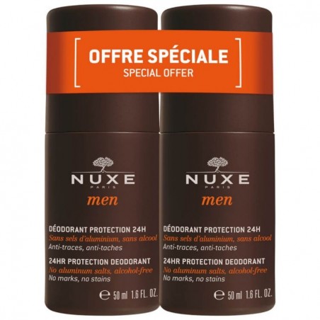 NUXE MEN Déodorant protection 24h Roll On 50 ml Lot de 2