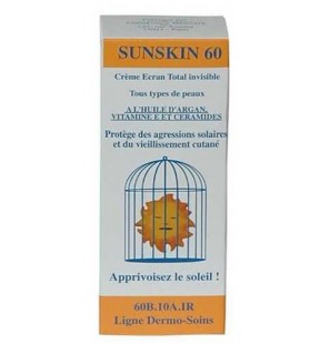 Dermo soins sunskin 60 crème solaire tube 50ml