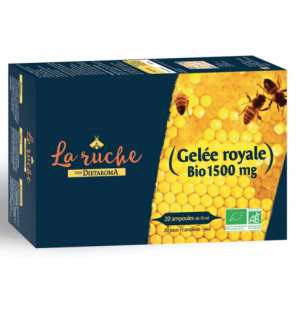 DIETAROMA LA RUCHE gelée royale 1500 mg BIO boite 20 amp