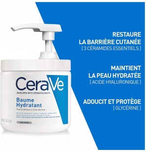 CeraVe Baume Hydratant Nourrissant Peau Sèche à Très Sèche Avec Pompe| 454g