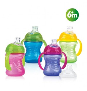 NUBY gobelet anti gouttes swirl 240 ml + 6 mois Réf: ID10052